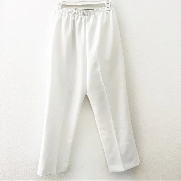 (NWT) alfred dunner | Classic White Slightly Cropped Elastic Pant - Picture 1 of 4